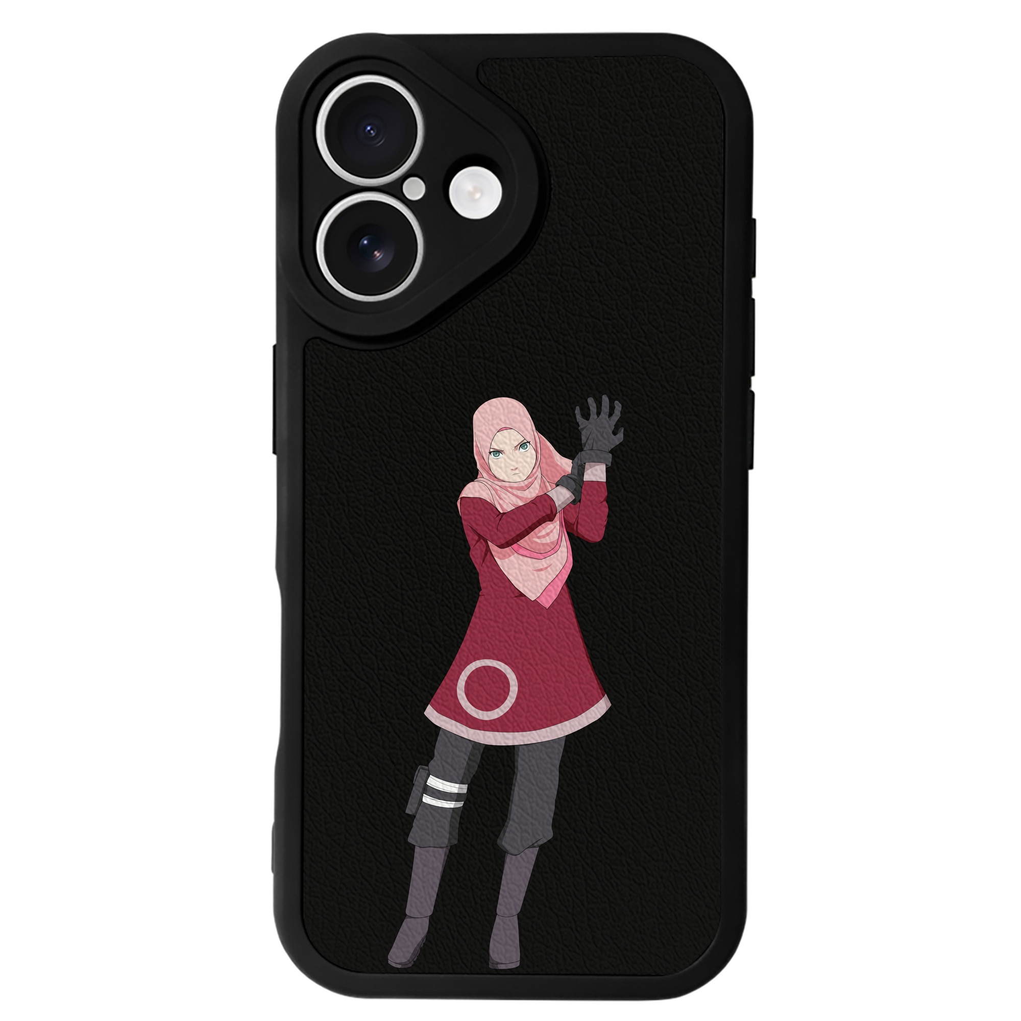 （画像用） NARUTO -ナルト- 春野サクラ Haruno Sakura 【iPhone 16シリーズ対応】シリコンスマホケース（レザー調） 材質：シリコン
